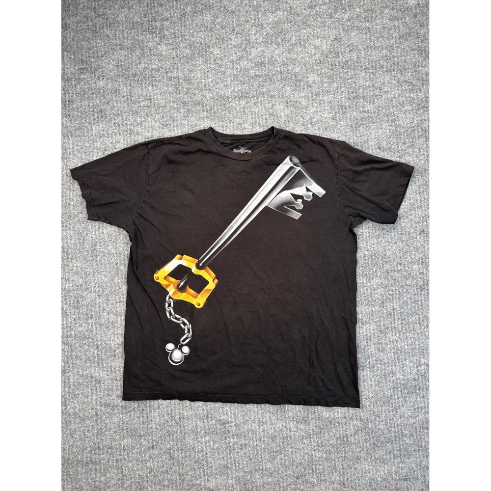 Kingdom Hearts Keyblade Black Graphic T-Shirt Mens XL Mad Engine Disney Sora